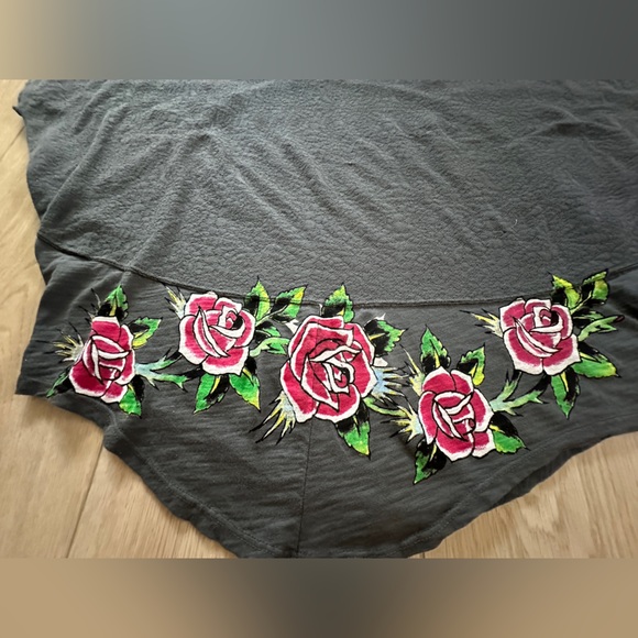 NWOT RARE Ed Hardy Grey Batwing Dove Hope/Faith Oversized Tee Cement Grey Med🕊️🌹 - Picture 7 of 13